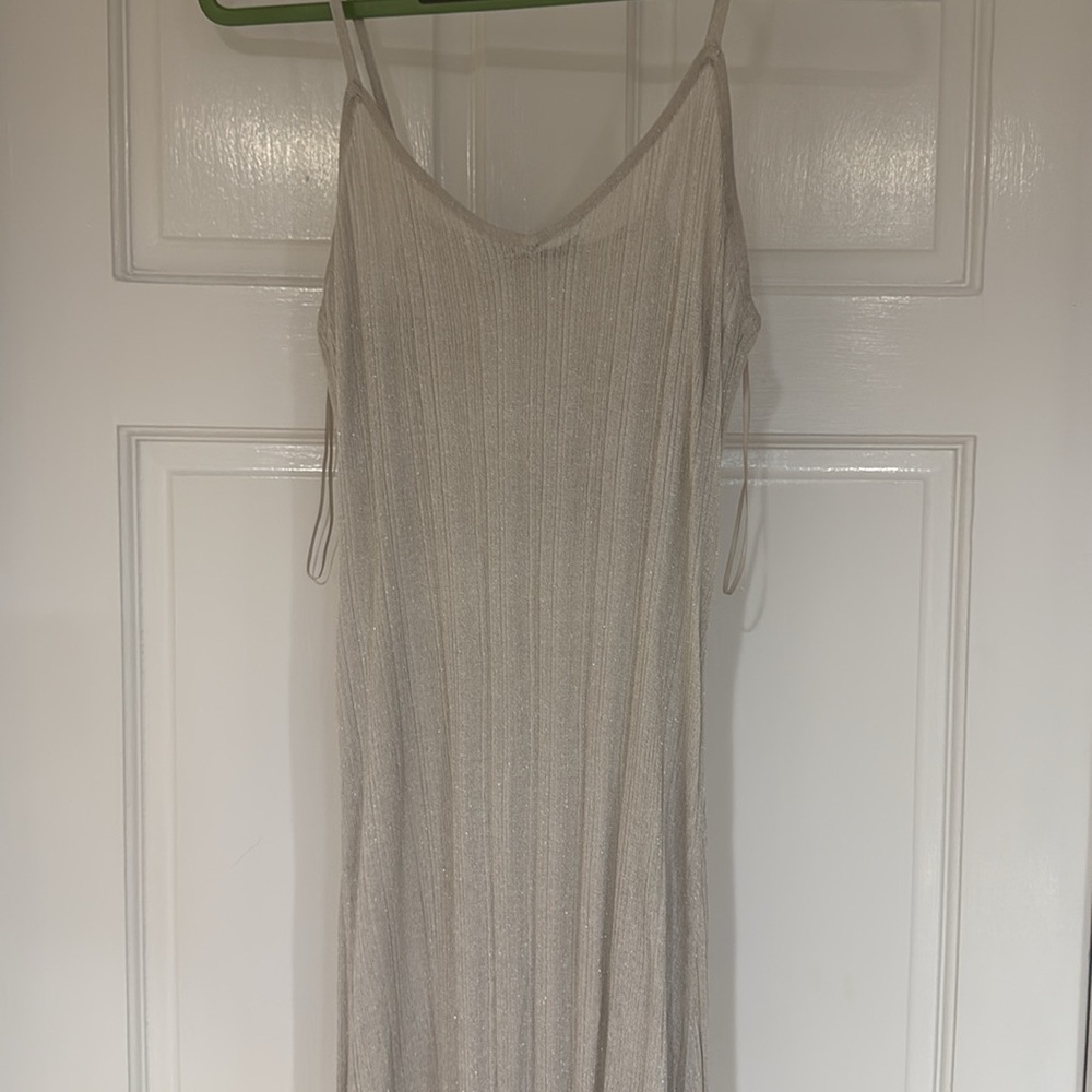 Metalic Knit Maxi Slip Dress